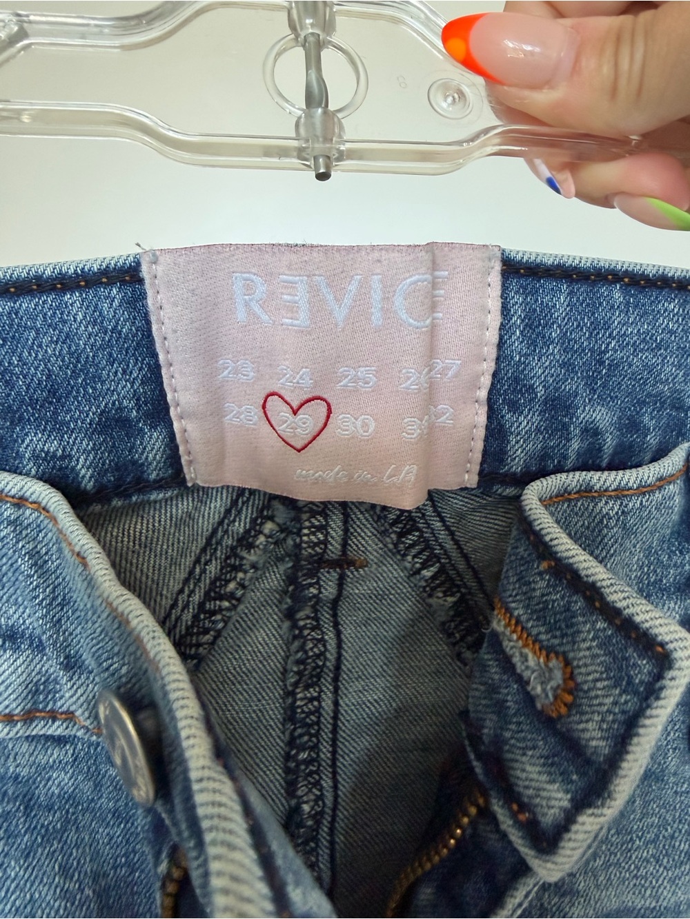 REVICE Women's Skinny Jeans in Medium Blue Wash - Unique Star Detail - Picture 3 of 3